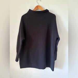 Free People Black Ottoman Tunic Slouchy Sweater Size Medium